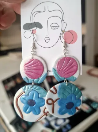 Espectaculares Pendientes de plata con destellos