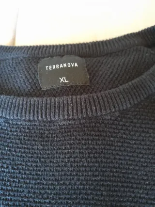 Maglione Terranova Girocollo Cotone blu scuro XL
