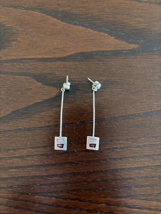 Conjunto plata: pendientes y colgante