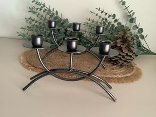 Candelabro forja negro 6 velas