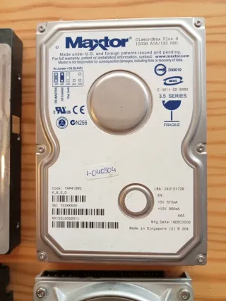 Lote 4 Discos Duros Maxtor y Conner