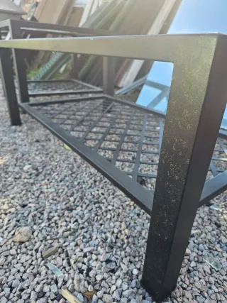 Mesas de centro cristal y metal