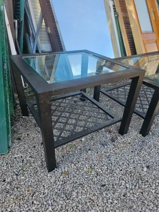 Mesas de centro cristal y metal