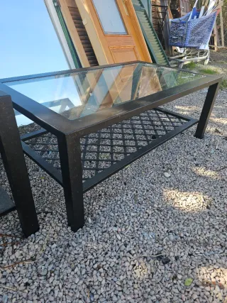 Mesas de centro cristal y metal