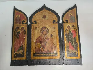 Triptico Icono Bizantino Madera