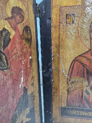 Triptico Icono Bizantino Madera