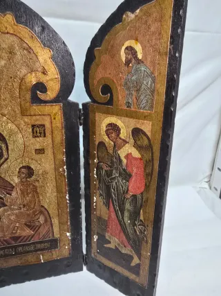 Triptico Icono Bizantino Madera