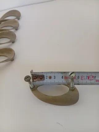 Tiradores ondulados retro metal plateado