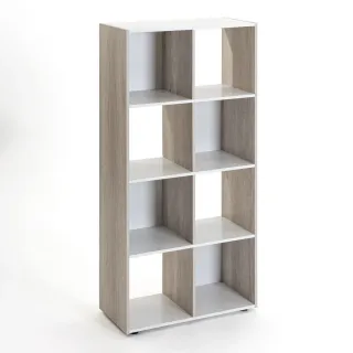 Estantería 8 cubos de madera - 2 colores