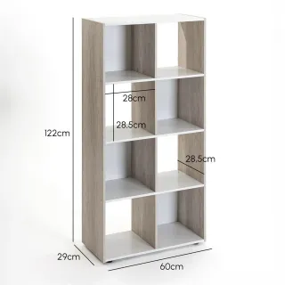 Estantería 8 cubos de madera - 2 colores