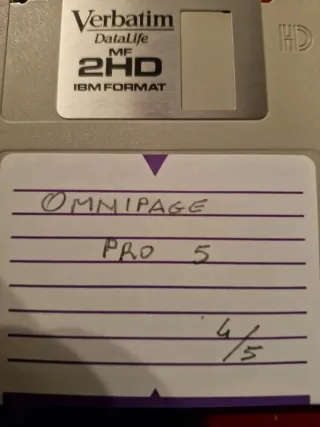 5 Floppy Disk 3.5 Verbatim OmniPage Pro