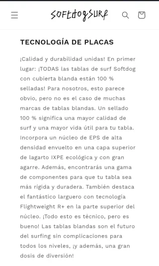 Tabla surf Softdog 5,8 33L