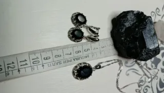 Conjunto de Joyas Plata 925 y Circonitas Negras