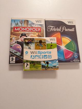 Juegos Wii: Monopoly, Trivial Pursuit, Wii Sports