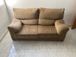 Sofá 2 plazas cómodo beige