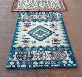 2 Tappeti Vintage Blu e Rossi