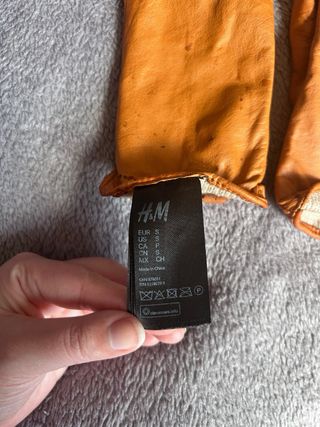 Guantes H&M Marrones/Naranjas Piel sintética