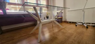 Mesa Comedor Cristal y Madera