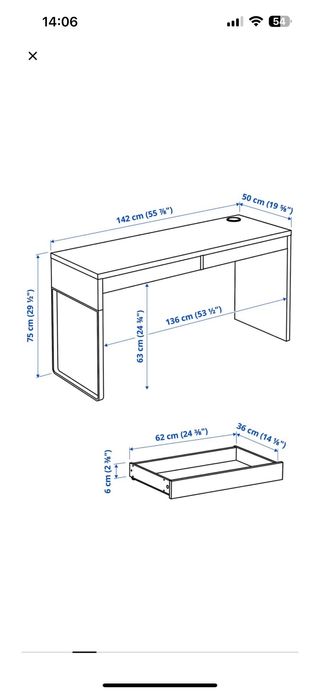 Scrivania bianca con 2 cassetti