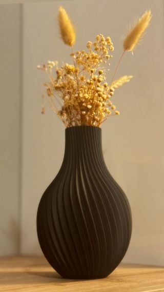 Vaso Decorativo Design Moderno Preto/Castanho