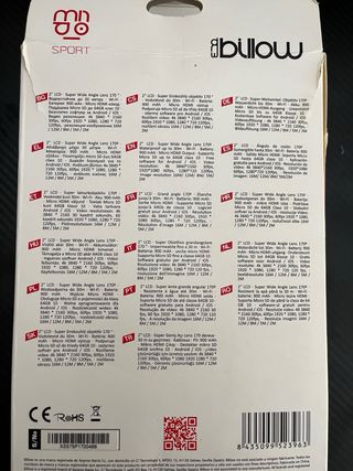 Cámara tipo GO PRO, Acción 4K Billow XS575P