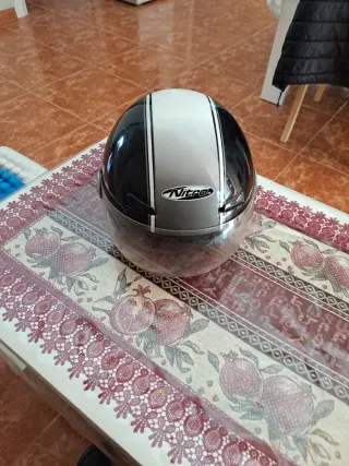 Casco Moto Nitro Negro Gris Blanco