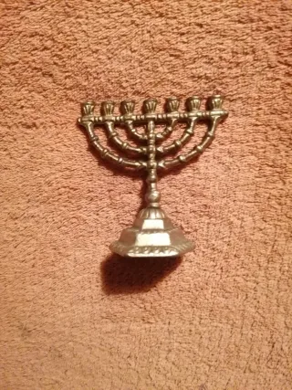 Menorá miniatura bronce años 30