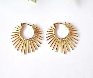 Orecchini a raggiera dorati