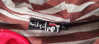 Felpa Quiksilver Zip Rossa Vintage - Taglia L