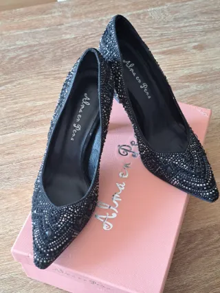 Zapatos de fiesta Alma en Pena negros y plateados