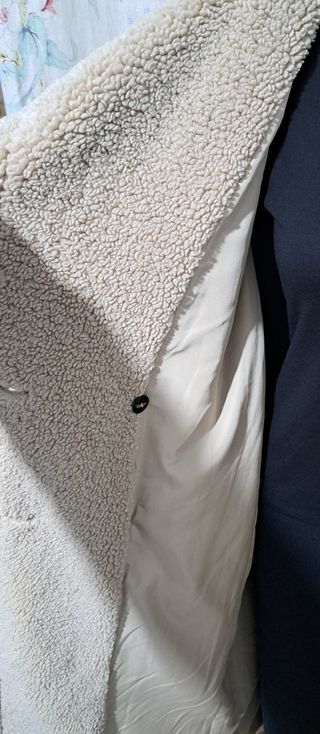 Abrigo largo borreguito beige