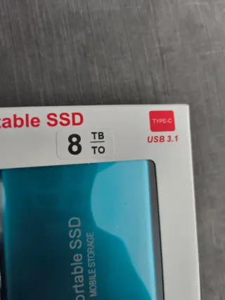 Disco SSD Portátil 8TB USB 3.1