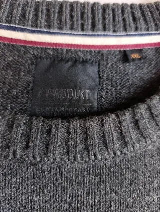 Jersey de punto hombre rayas azul y gris