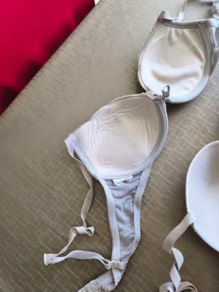 Sujetador push up gris y beis 75A