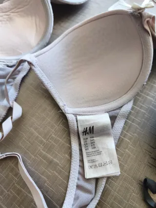 Sujetador push up gris y beis 75A