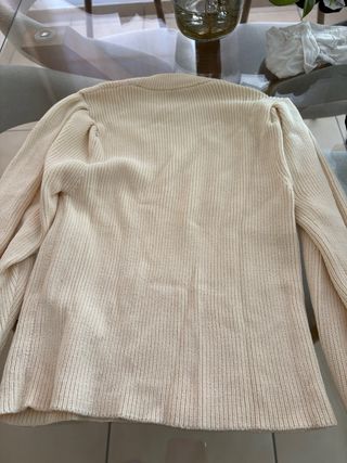 Jersey Zara beige manga larga