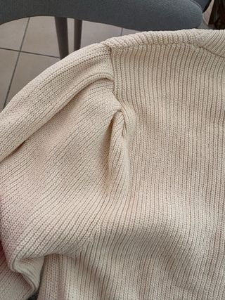 Jersey Zara beige manga larga