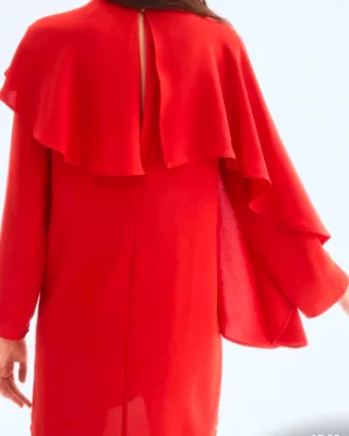 Abito H&M rosso modello a mantella