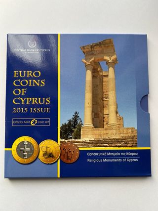 Portafoglio Set Monete Euro Cipro 2015