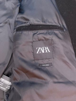 Abrigo largo lana negro Zara