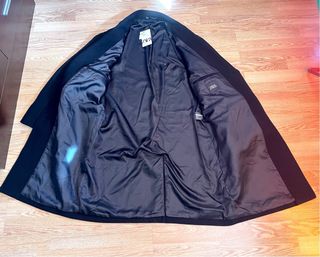 Abrigo largo lana negro Zara