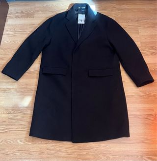 Abrigo largo lana negro Zara