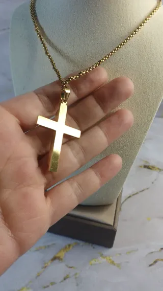 Cadena y Cruz Chapado Oro