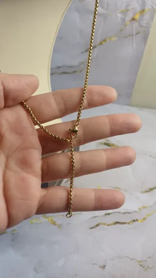 Cadena y Cruz Chapado Oro