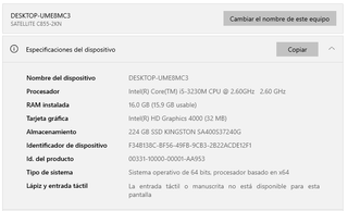 Portátil Toshiba Negro y Rojo