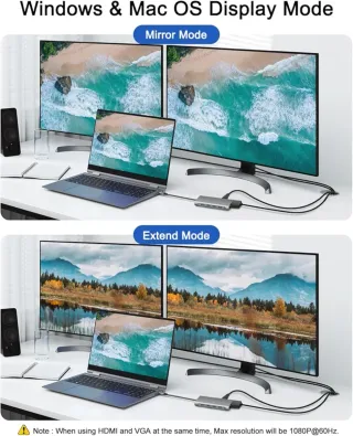 Hub USB-C 11-en-1 DEMKICO Gris 4K HDMI VGA