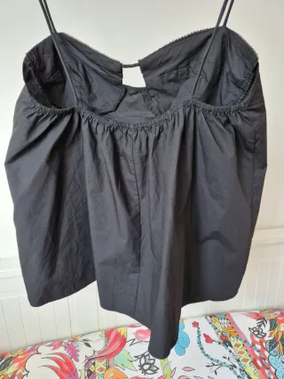 Top Zara Negro con Pedrería Talla M