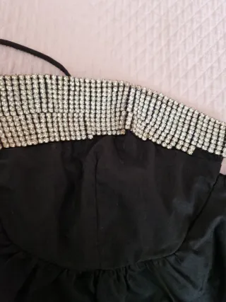 Top Zara Negro con Pedrería Talla M
