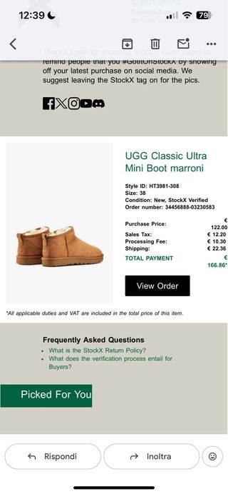UGG Ultra Mini Donna Taglia 38