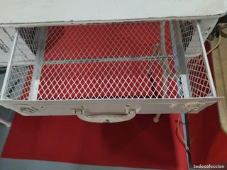 Tavolo ausiliario vintage bianco a forma di valigia